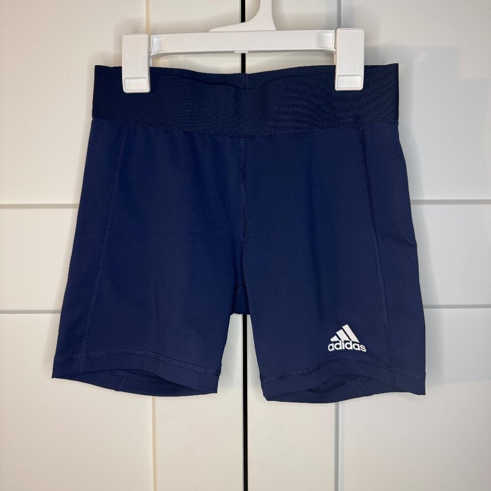 Adidas Women's Aeroready Techfit 5" Compression Volleyball Shorts Blue Size S